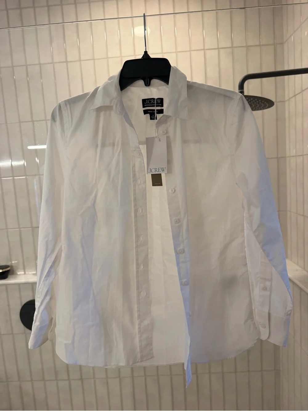 J. Crew White Cotton Button-Down Shirt